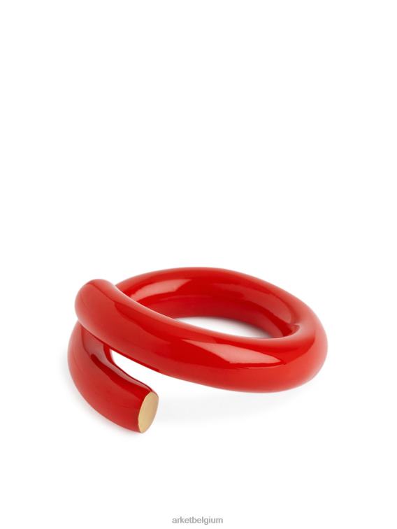 ARKET accessoires 0DXJP792 rood emaille open ring vrouwen