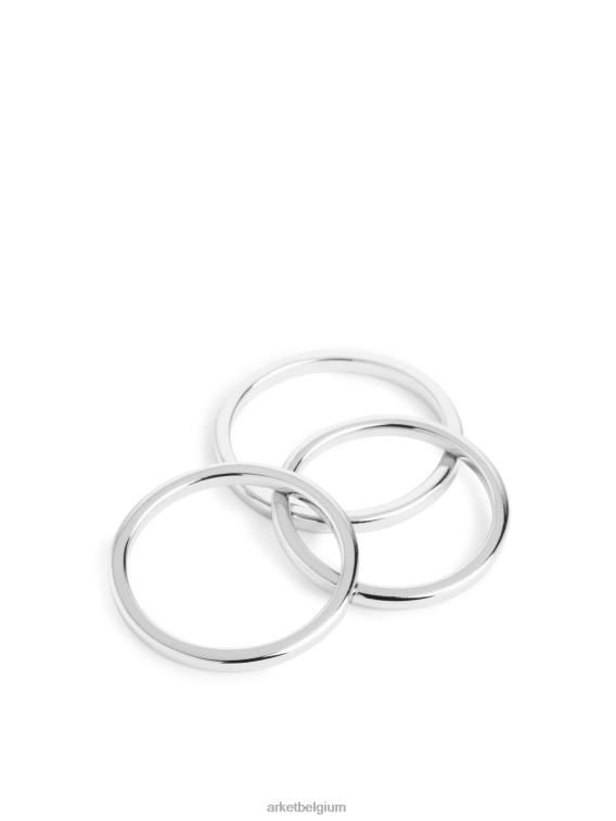 ARKET accessoires 0DXJP793 zilver Sterling zilveren ringen set van 3 vrouwen