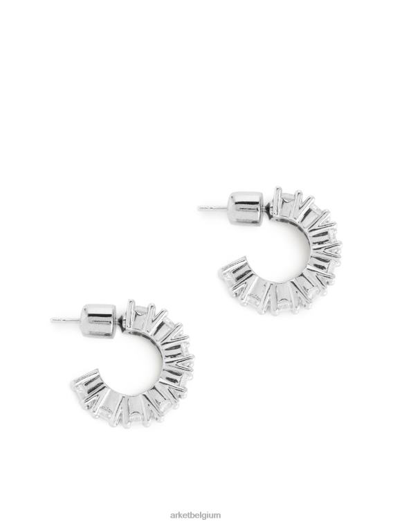 ARKET accessoires 0DXJP798 zilver dikke strass hoepels 20 mm vrouwen