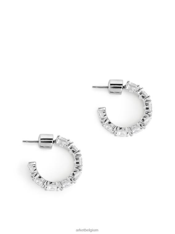 ARKET accessoires 0DXJP799 zilver strass-hoepels 20 mm vrouwen