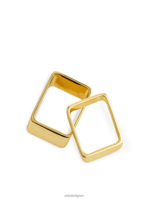 ARKET accessoires 0DXJP800 goud vergulde ringen set van 2 vrouwen