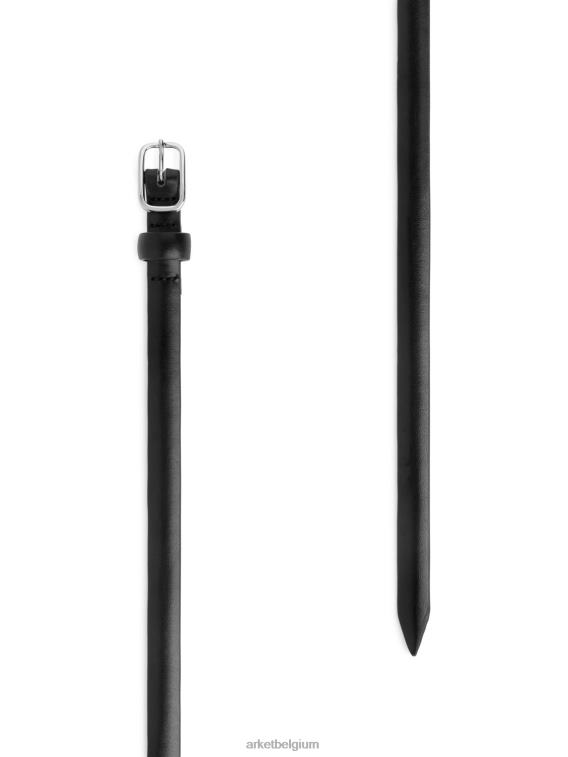 ARKET accessoires 0DXJP826 zwart slanke leren riem vrouwen