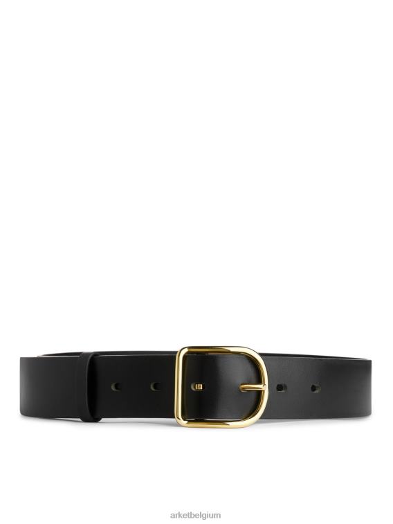 ARKET accessoires 0DXJP829 zwart leren riem vrouwen