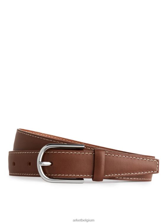 ARKET accessoires 0DXJP833 bruin leren riem vrouwen