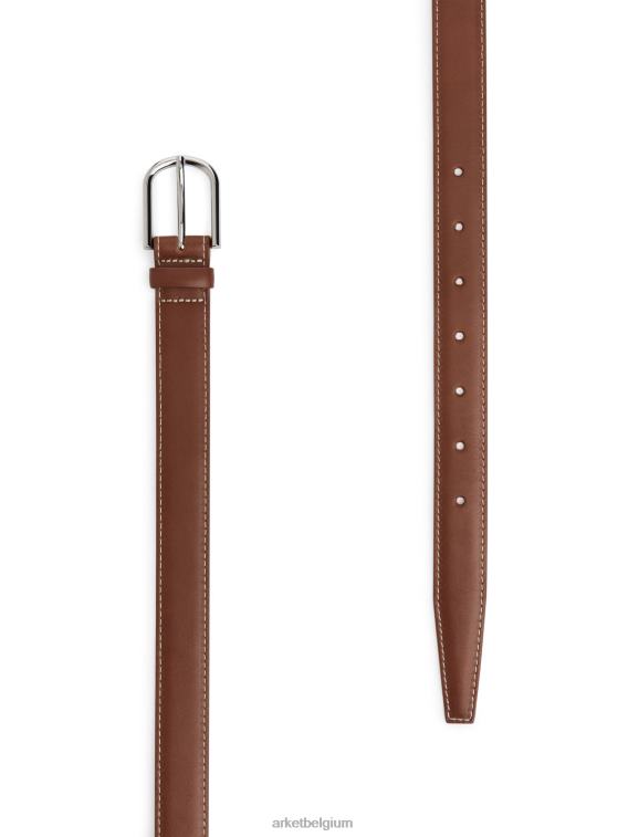 ARKET accessoires 0DXJP833 bruin leren riem vrouwen