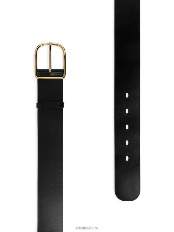 ARKET accessoires 0DXJP834 zwart brede leren riem vrouwen