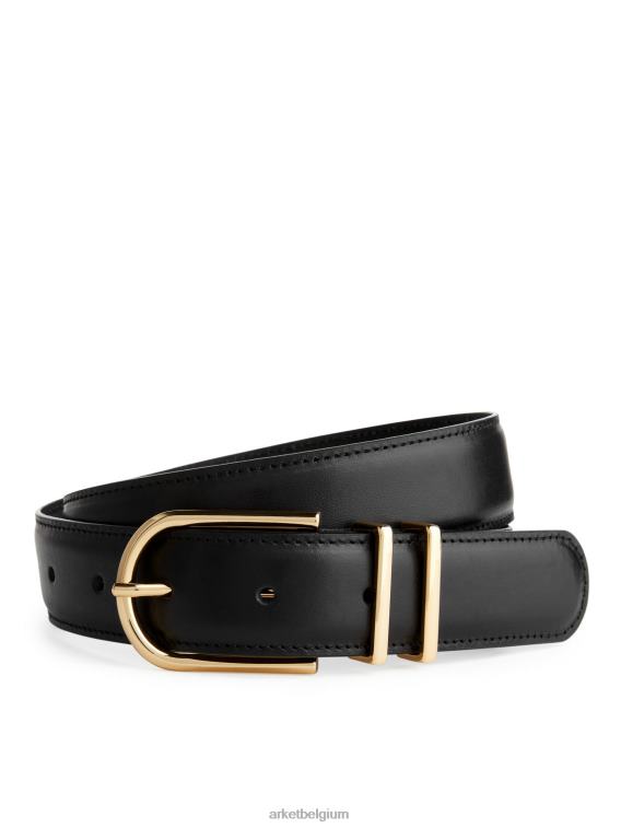 ARKET accessoires 0DXJP839 zwart leren riem vrouwen