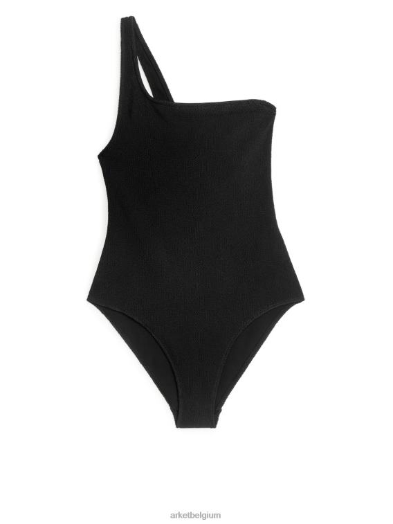ARKET kleding 0DXJP585 zwart gekreukeld badpak met één schouder vrouwen