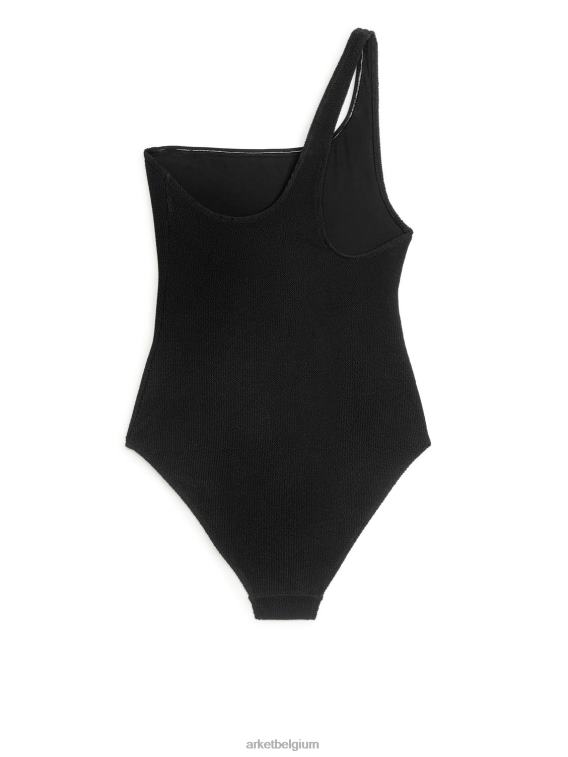 ARKET kleding 0DXJP585 zwart gekreukeld badpak met één schouder vrouwen