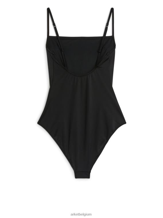 ARKET kleding 0DXJP591 zwart Badpak met vierkante hals vrouwen