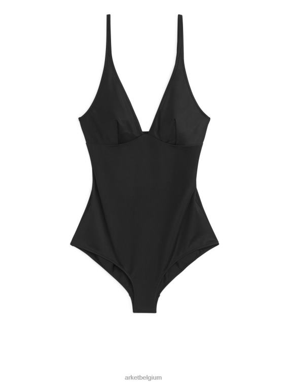 ARKET kleding 0DXJP592 zwart zwempak met v-hals vrouwen