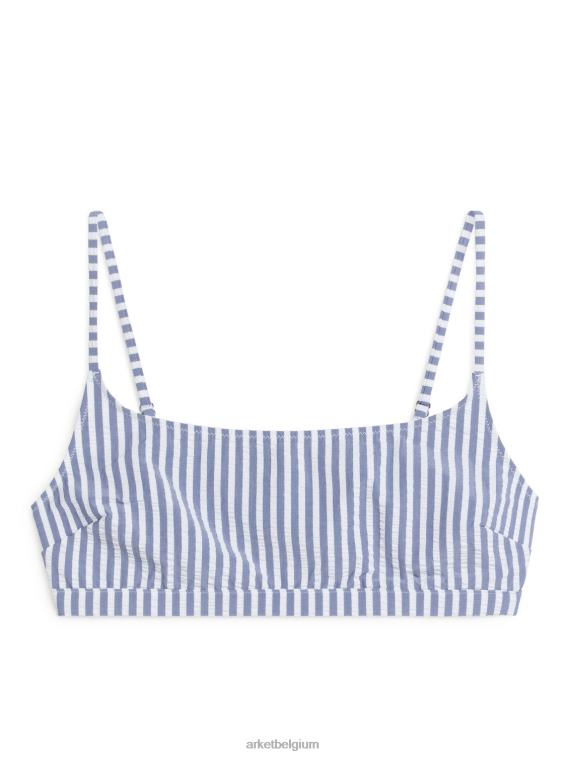 ARKET kleding 0DXJP593 blauw Wit seersucker bikinitopje vrouwen