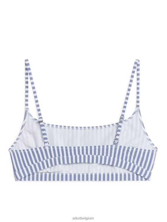 ARKET kleding 0DXJP593 blauw Wit seersucker bikinitopje vrouwen