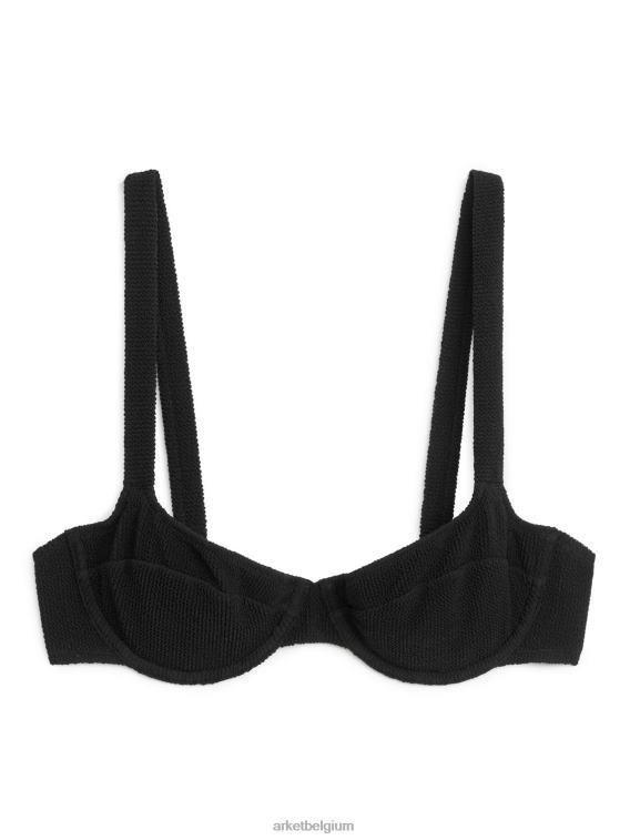 ARKET kleding 0DXJP594 zwart Gekreukt bikinitopje met beugel vrouwen