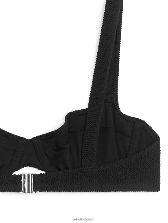 ARKET kleding 0DXJP594 zwart Gekreukt bikinitopje met beugel vrouwen