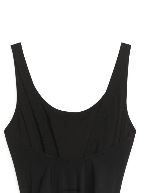 ARKET kleding 0DXJP597 zwart mat badpak vrouwen