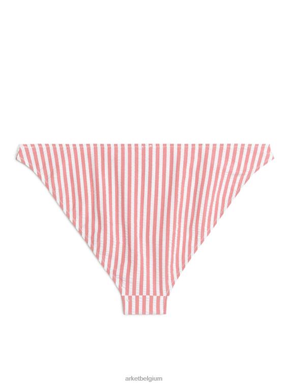 ARKET kleding 0DXJP601 rood Wit seersucker bikinibroekje vrouwen