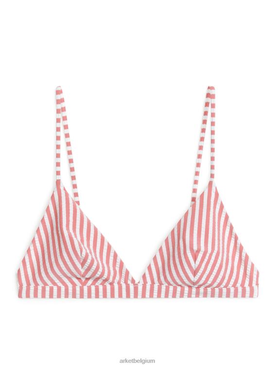 ARKET kleding 0DXJP603 rood Wit seersucker bikinitopje vrouwen