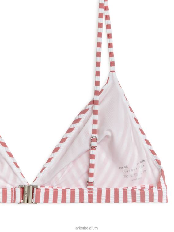 ARKET kleding 0DXJP603 rood Wit seersucker bikinitopje vrouwen