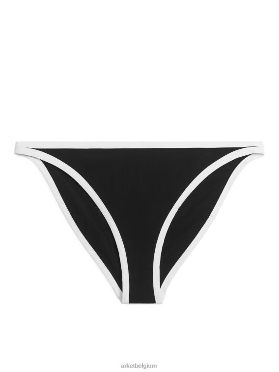 ARKET kleding 0DXJP607 zwart wit bikinibroekje met contrasterende binding vrouwen