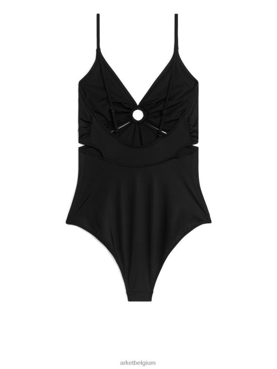 ARKET kleding 0DXJP612 zwart uitgesneden gedetailleerd badpak vrouwen