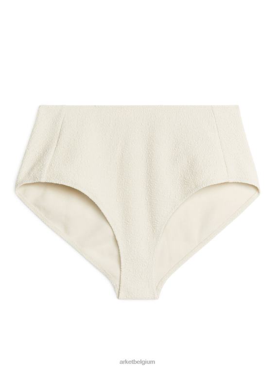 ARKET kleding 0DXJP614 gebroken wit Getextureerd bikinibroekje met hoge taille vrouwen