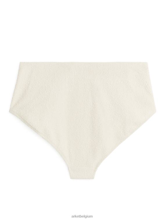 ARKET kleding 0DXJP614 gebroken wit Getextureerd bikinibroekje met hoge taille vrouwen