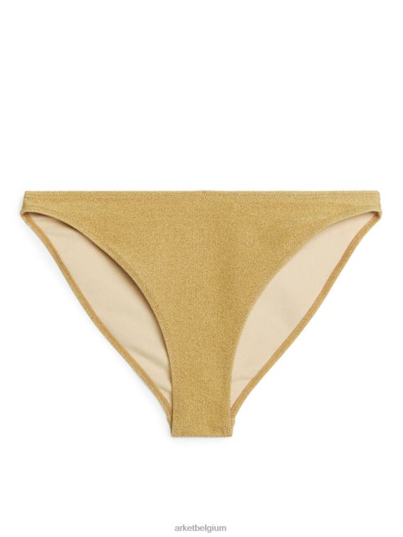 ARKET kleding 0DXJP618 goud Glitter bikinibroekje met middelhoge taille vrouwen