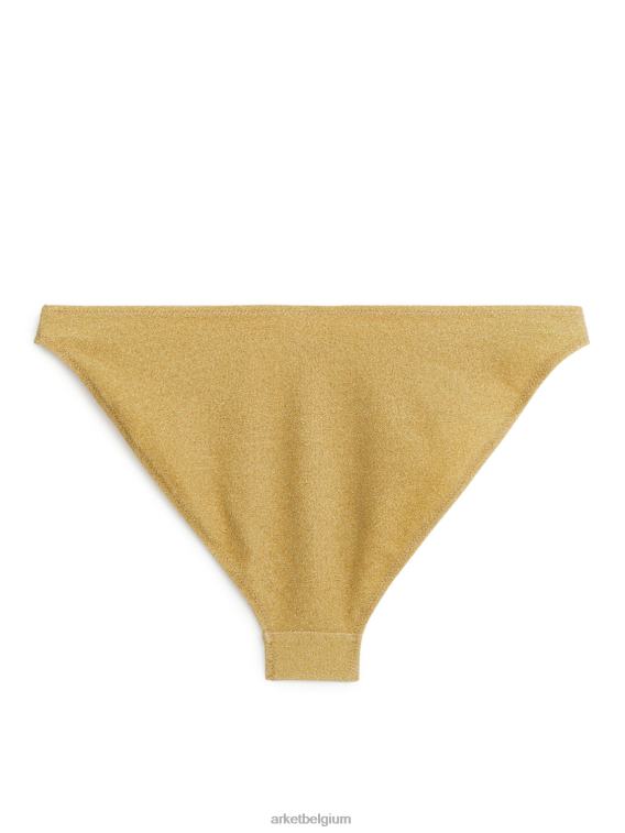 ARKET kleding 0DXJP618 goud Glitter bikinibroekje met middelhoge taille vrouwen