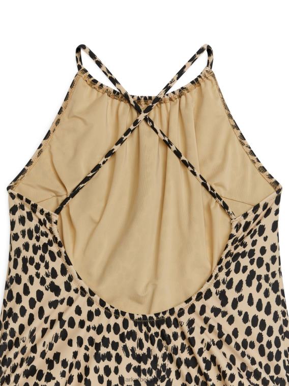 ARKET kleding 0DXJP619 beige/zwart Badpak met ruchesdetail vrouwen