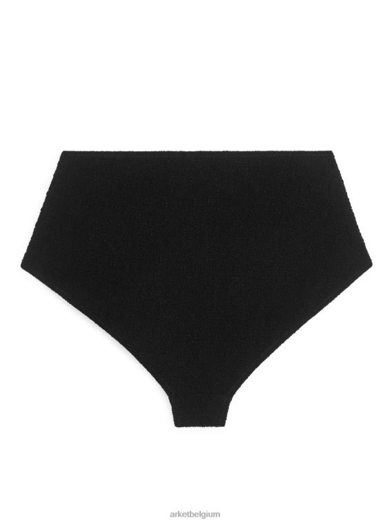 ARKET kleding 0DXJP623 zwart Getextureerd bikinibroekje met hoge taille vrouwen