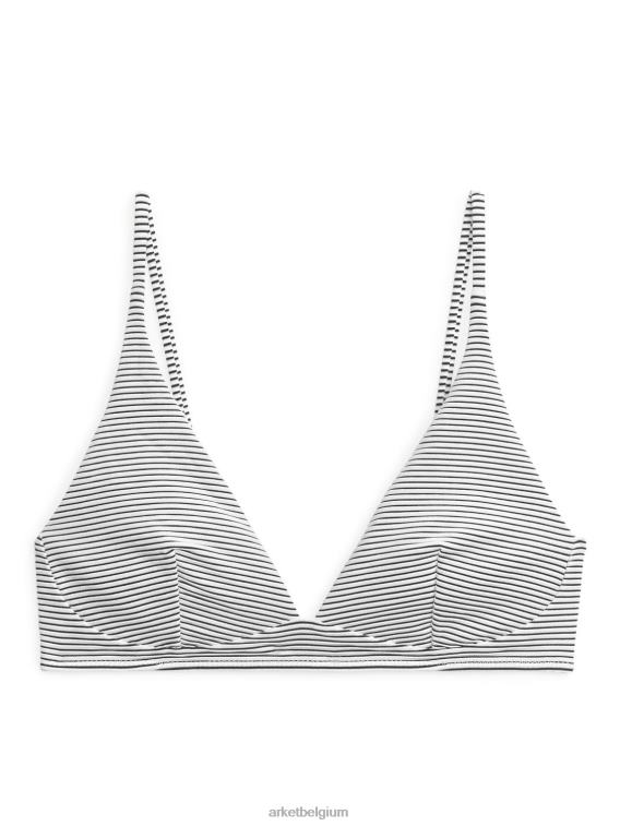 ARKET kleding 0DXJP625 wit Blauw gestreepte bikinitop vrouwen