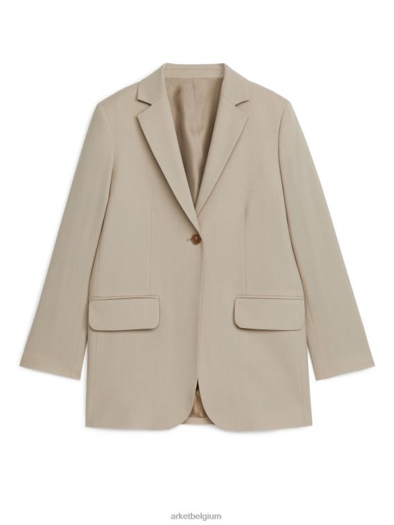 ARKET kleding 0DXJP494 beige Hopzakwollen blazer vrouwen