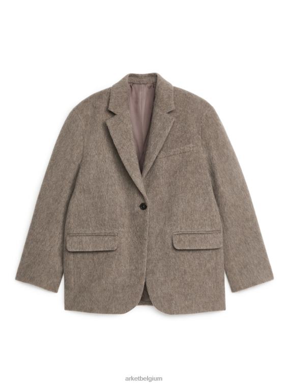 ARKET kleding 0DXJP498 beige Blazer van geborstelde wolmix vrouwen