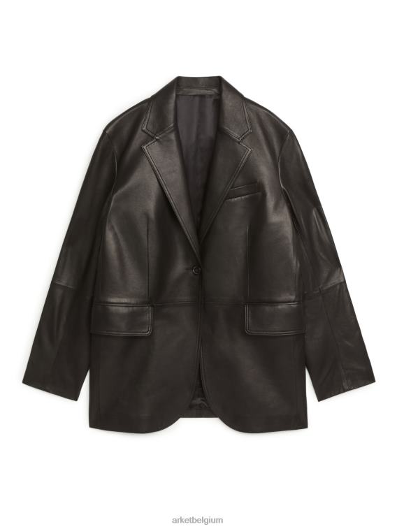 ARKET kleding 0DXJP499 zwart Oversized leren blazer vrouwen