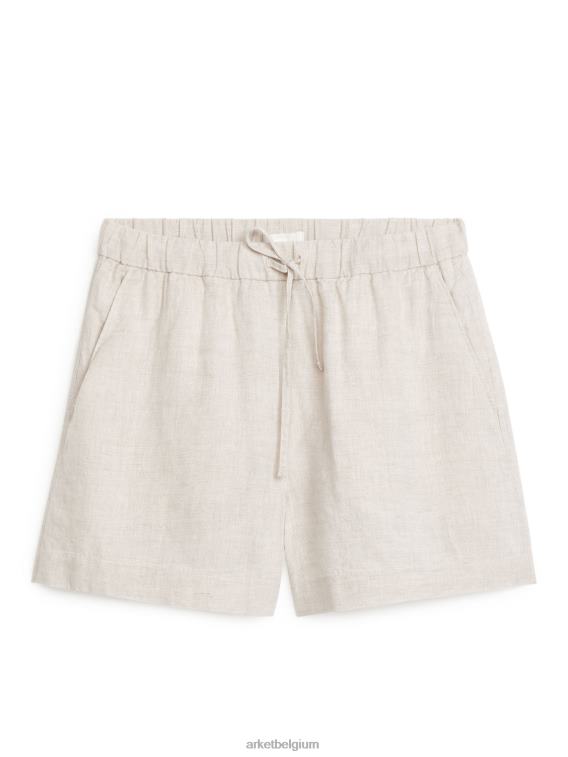 ARKET kleding 0DXJP171 beige linnen korte broek vrouwen