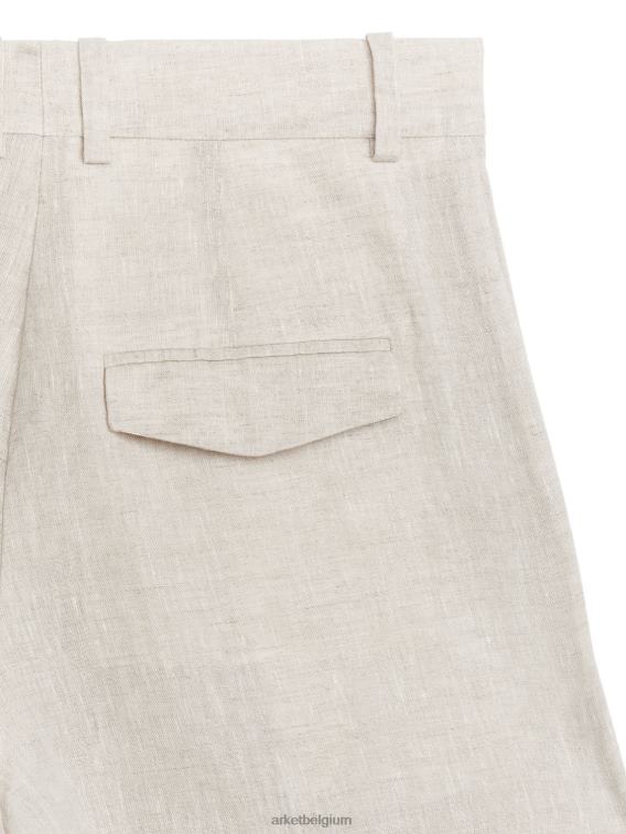 ARKET kleding 0DXJP177 licht beige linnen broek vrouwen