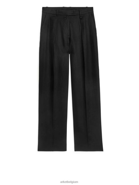 ARKET kleding 0DXJP178 zwart linnen broek vrouwen