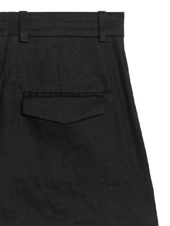 ARKET kleding 0DXJP178 zwart linnen broek vrouwen