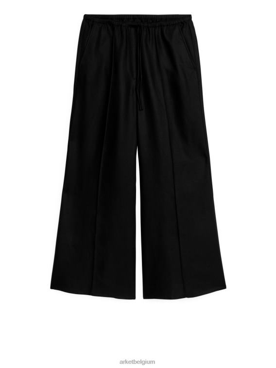 ARKET kleding 0DXJP180 zwart kick flare broek met trekkoord vrouwen