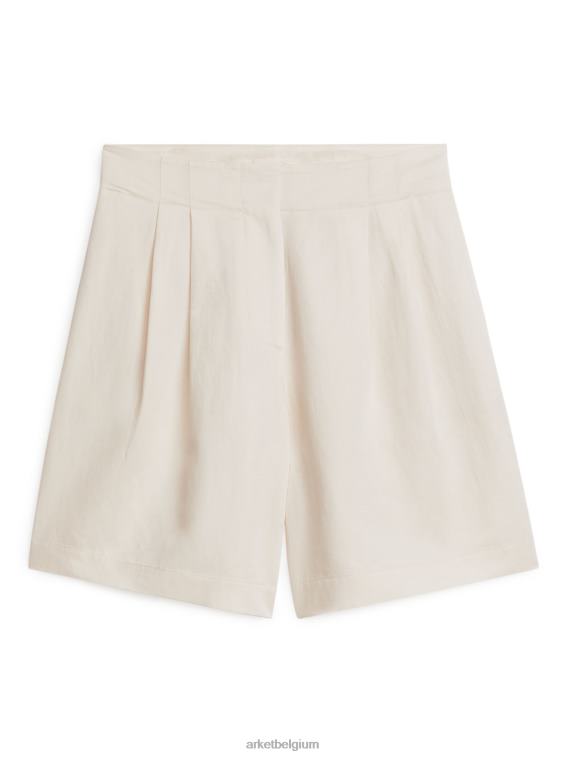ARKET kleding 0DXJP184 gebroken wit oversized short van linnenmix vrouwen