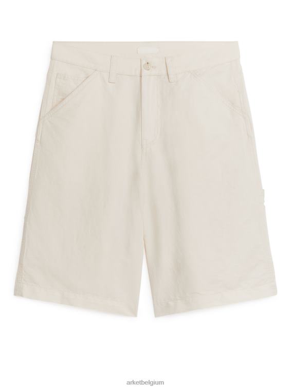 ARKET kleding 0DXJP188 gebroken wit linnen katoenen werkkledingshorts vrouwen