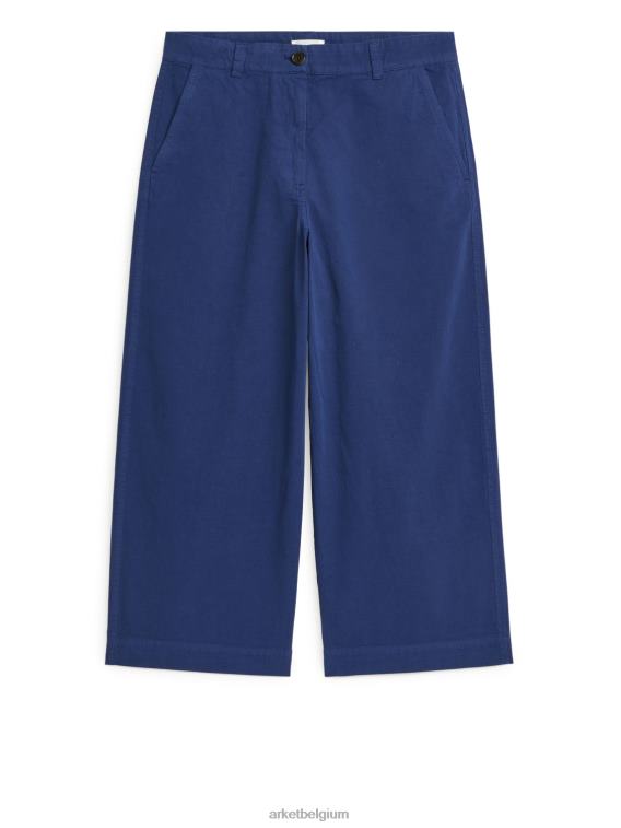 ARKET kleding 0DXJP192 blauw cropped katoenen linnen chino vrouwen