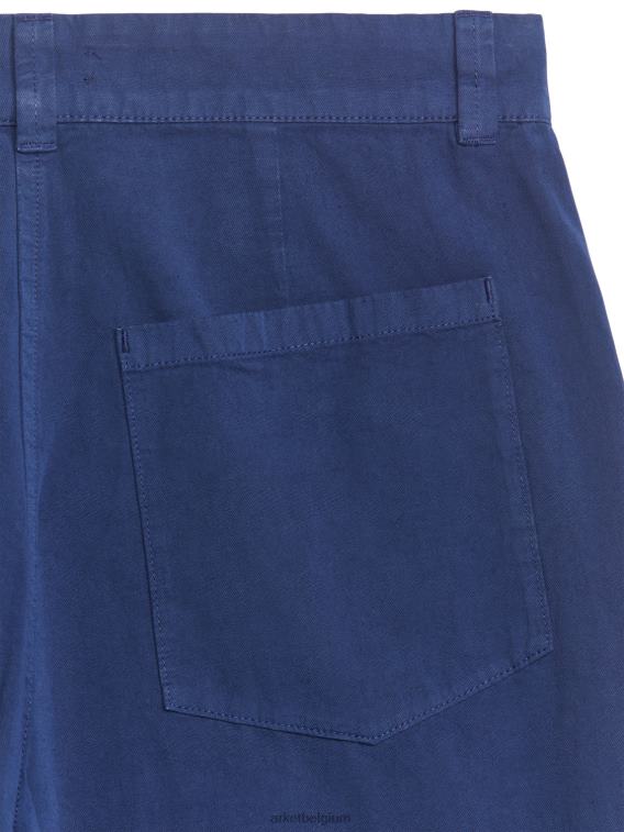 ARKET kleding 0DXJP192 blauw cropped katoenen linnen chino vrouwen