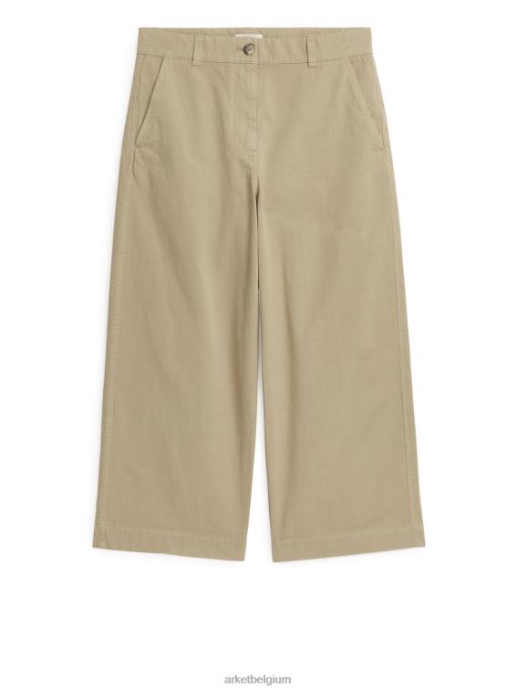 ARKET kleding 0DXJP193 beige cropped katoenen linnen chino vrouwen