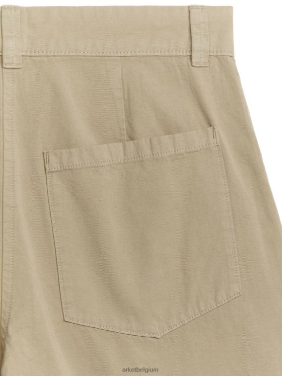 ARKET kleding 0DXJP193 beige cropped katoenen linnen chino vrouwen