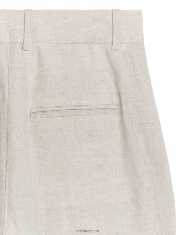 ARKET kleding 0DXJP194 licht beige wijde linnen broek vrouwen