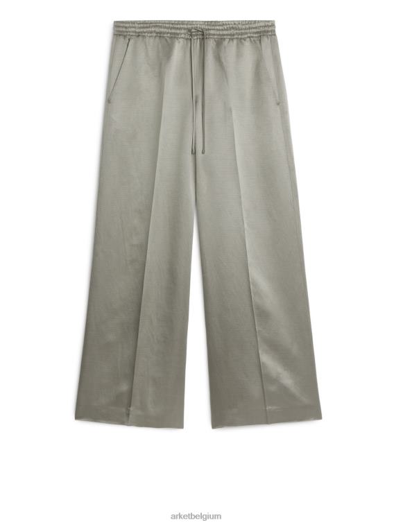 ARKET kleding 0DXJP197 grijs wijde satijnen broek vrouwen