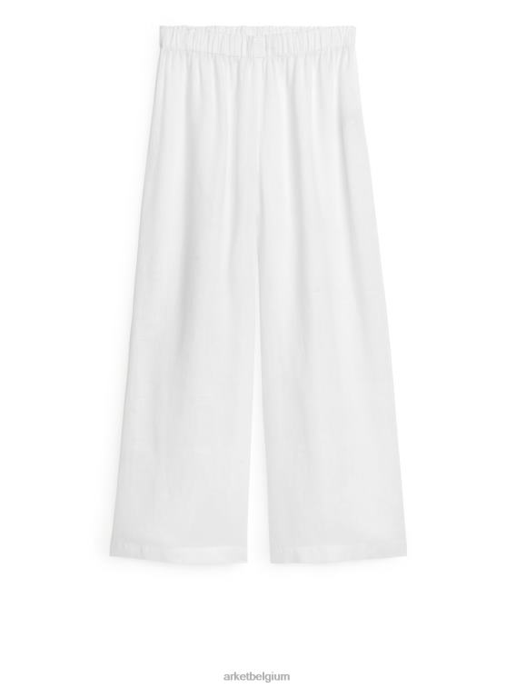 ARKET kleding 0DXJP198 wit wijde linnen broek vrouwen
