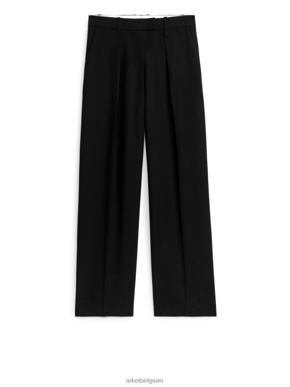 ARKET kleding 0DXJP208 zwart broek van keperstof van wolmix vrouwen